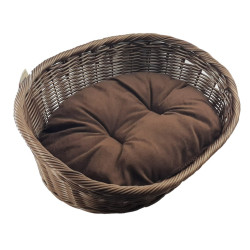 Dark Brown Wicker Style Pet Bed